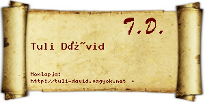 Tuli Dávid névjegykártya