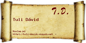 Tuli Dávid névjegykártya